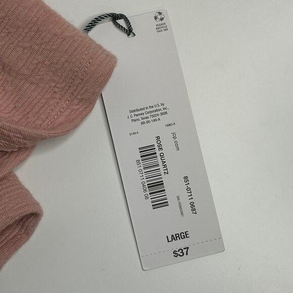 NWT‎ Liz Claiborne Blush Pink Textured Button Detail Blouse Womens Size Large L - Picture 7 of 10